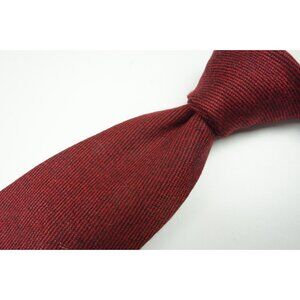 Cesare Attolini Merlot Red Black Self Striping 100% Wool Tie BRAND NEW